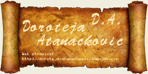 Doroteja Atanacković vizit kartica